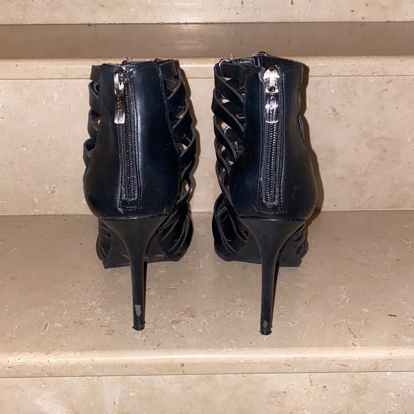 BCBGeneration Black Leather Zipper High Rise Heels - Picture 7 of 9